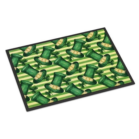 Jensendistributionservices Watercolor St Patricks Day Leprechan Hat Indoor or Outdoor Mat, 18 x 27 in. MI2550915